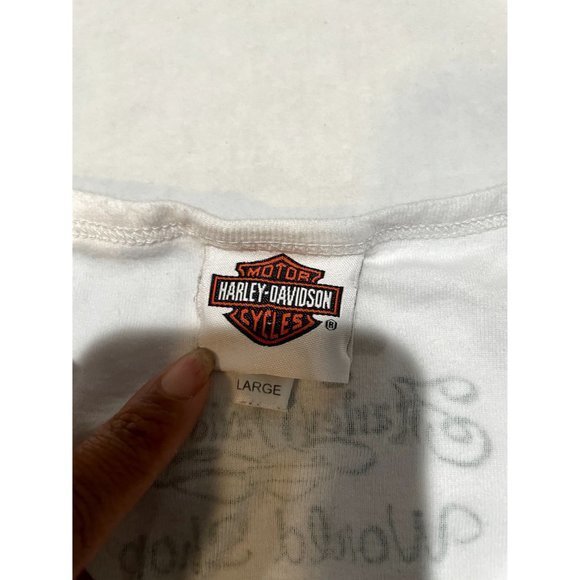 HARLEY-DAVIDSON WOMANS SHIRT‎ SIZE LARGE WHITE F1 - Picture 6 of 9